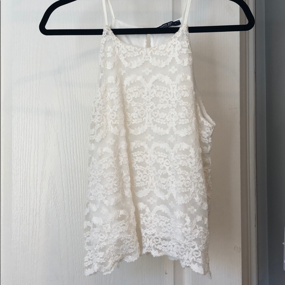 Cream lace tank top